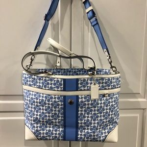Coach blue diaper bag (never used)